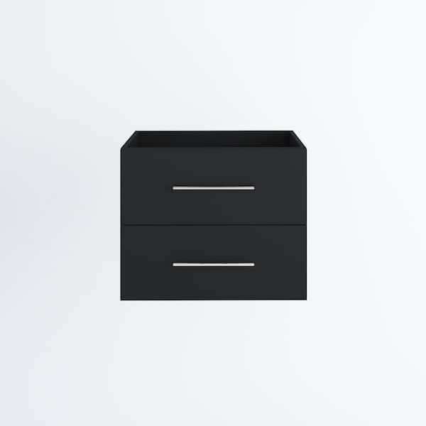 VOLPA USA AMERICAN CRAFTED VANITIES Napa 30 in. W x 22 in. D x 21 in. H Single Sink Bath Vanity Cabinet without Top in Matte Black, Wall Mounted
