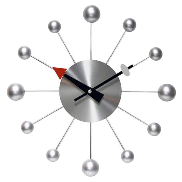 Infinity Instruments Silver Orb Spoke Wall Clock