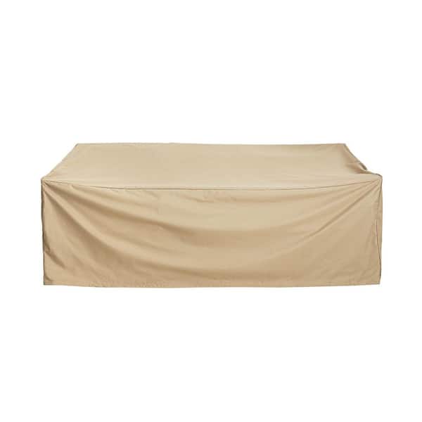 Patio Outdoor 3 Seater Sofa Cover, Beige Fabric, 88x36x35 in.es