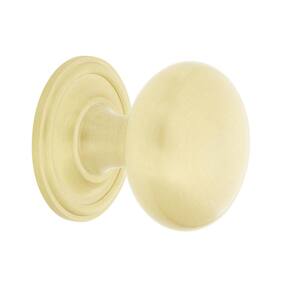 New York 1-3/8 in. Satin Brass Cabinet Knob with Classic Rose