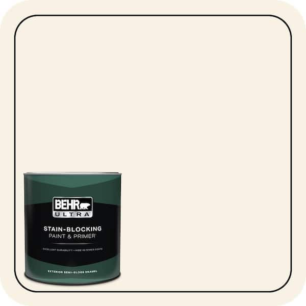 BEHR ULTRA 1 qt. #YL-W09 Spun Cotton Semi-Gloss Enamel Exterior Paint & Primer