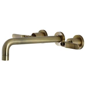 Whitaker 2-Handle Wall Mount Roman Tub Faucet in. Antique Brass