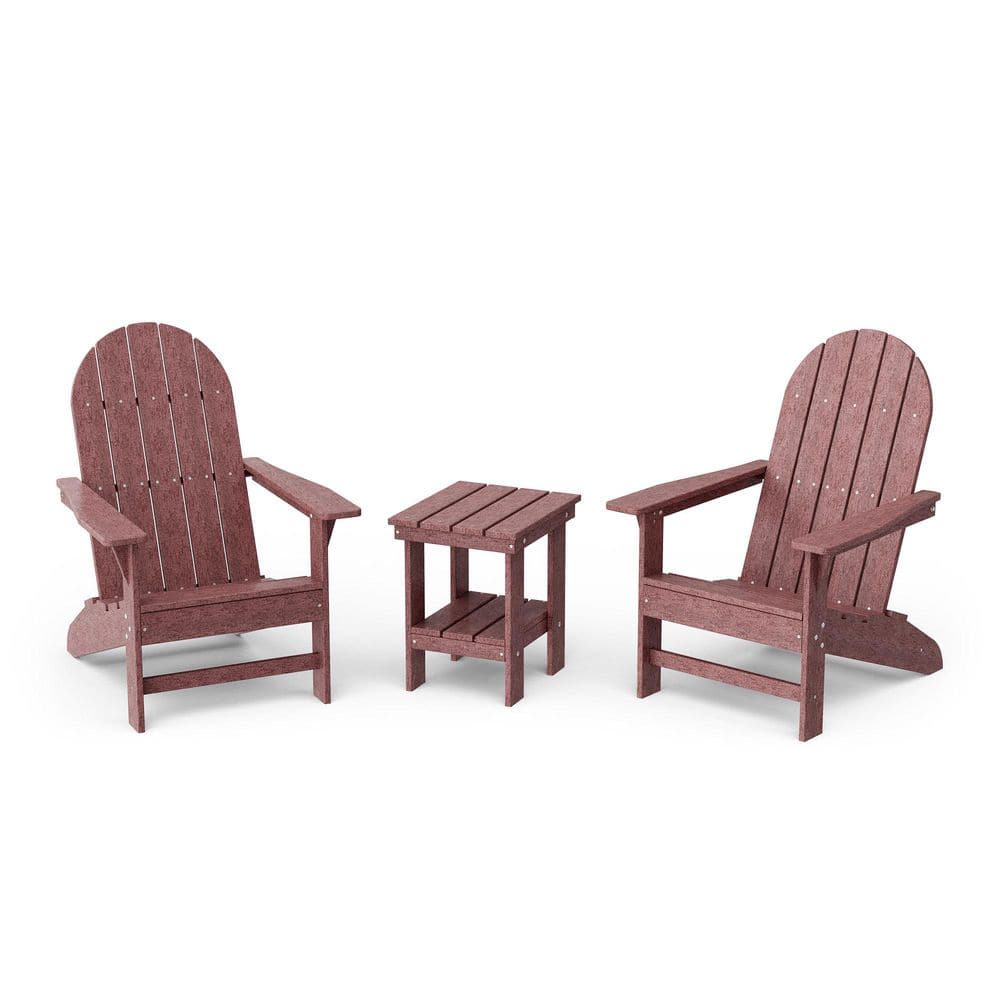 Freedom Cherrywood HDPE Plastic Traditional Outdoor Adirondack Chair with Side Table (2-Pack) price history on PriceWatchPro