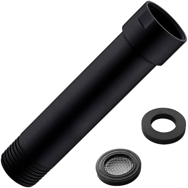4 Inch Black Stainless Steel Straight Shower Arm Extension with 1/2 Inch NPT Connection