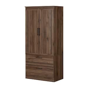 Acapella Wardrobe Armoire, Natural Walnut 2-drawers 33 in. width Chest of Drawers