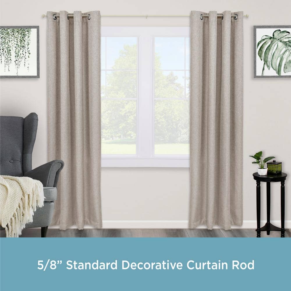 Antique White Adjustable Decorative Curtain Rod with Finials, 48-86 Inch