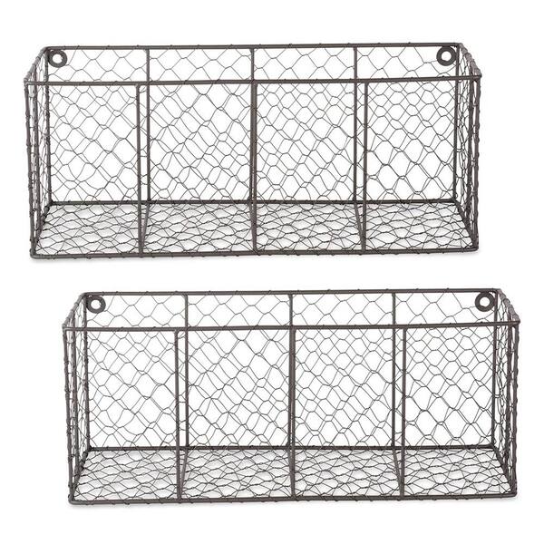 Chicken Wire Vintage Farmhouse Wall Medium Storage Basket, Gray Z01928 ...