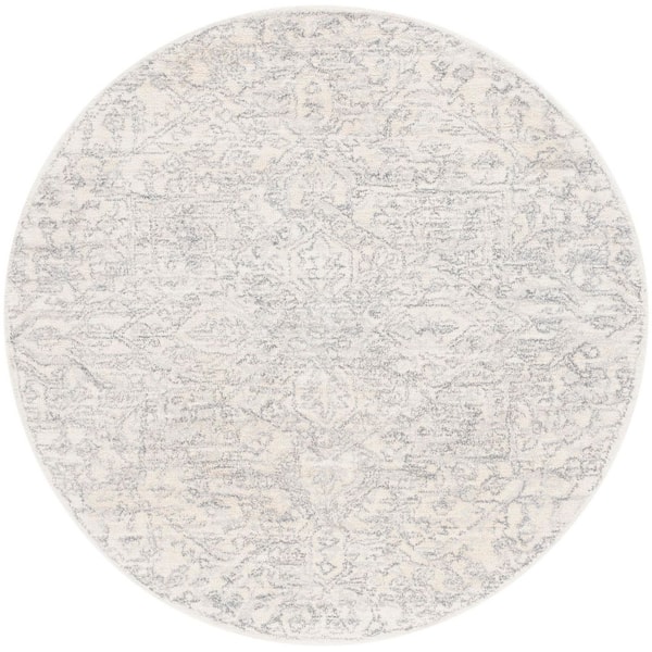 Metro 6 ft. x 6 ft. Ivory/Gray Abstract Geometric Round Area Rug