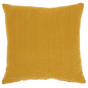 Life Styles Mustard 18 in. x 18 in. Solid Color Throw Pillow