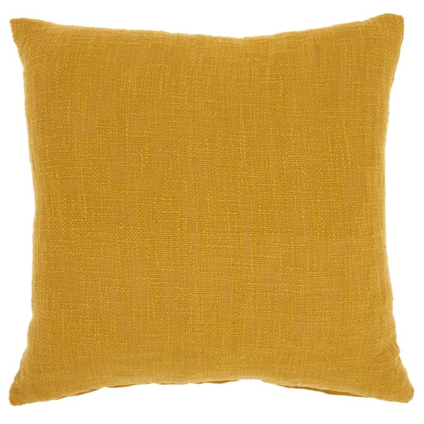 Mina Victory Lifestyles Mustard Yellow 18 in. x 18 in. Throw Pillow