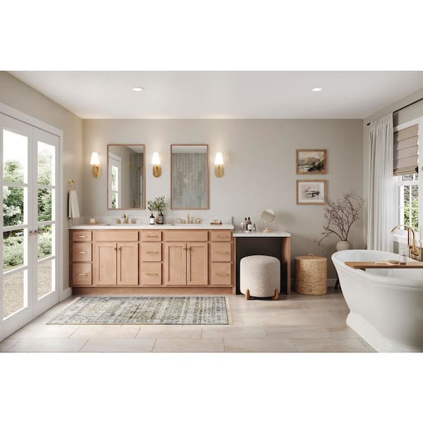 Recessed Panel 12 in. W x 21 in. D x 34.5 in. H Assembled Bath 3 Drawer Base Bathroom Cabinet in Unfinished