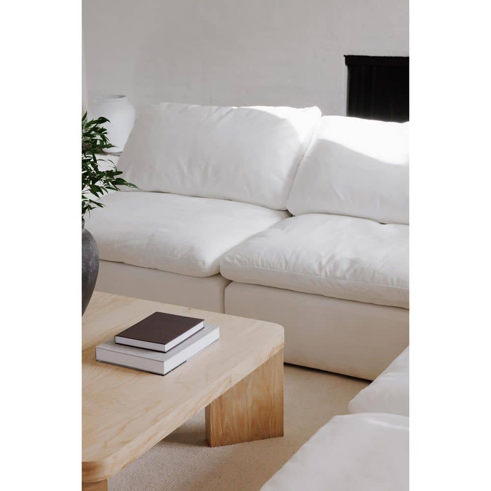 Rigel 133.5 in. 5-Piece Modular LiveSmart Fabric Polyester Modular Features Sectional Sofa in White
