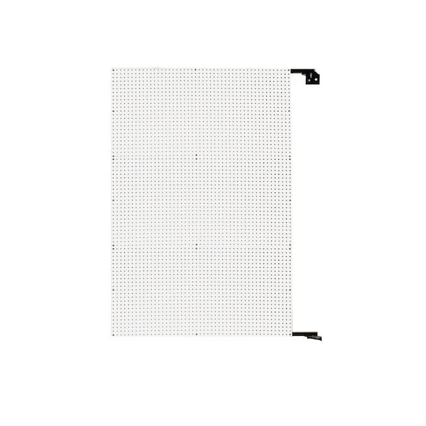 48 in. W x 72 in. H x 1-1/2 in. D Wall Mount Double-Sided Swing Panel White HDF Pegboard