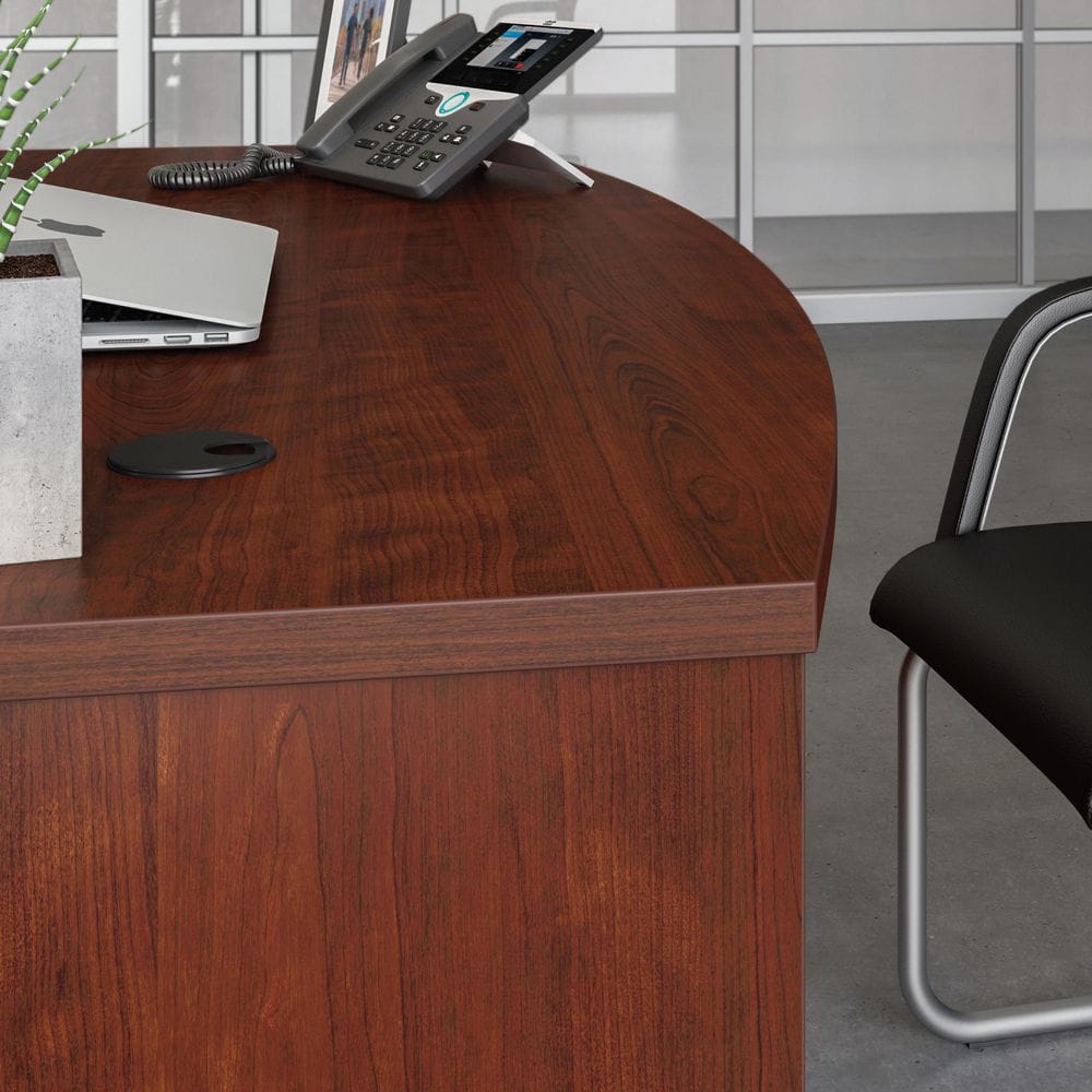 Elevated Classic Cherry 60" Executive Bowfront Desk