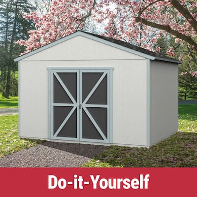 DIY Astoria 12 ft. x 12 ft. Pre-Cut Wood Shed with Floor - Outdoor Storage Kit (140 sq. ft.)