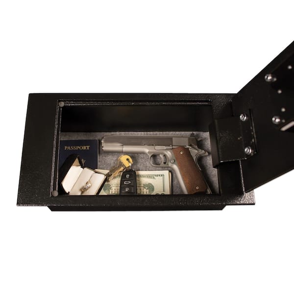 0.23 cu. ft. Steel Floor Safe with Key Lock, Black