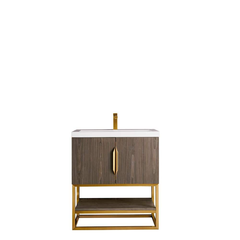Columbia 31.5 in. W x 15.38 in. D x 16.88 in. H Bath Vanity in Ash Gray with White Glossy Resin Top price history on PriceWatchPro