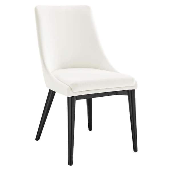 MODWAY Viscount White Performance Velvet Dining Side Chair