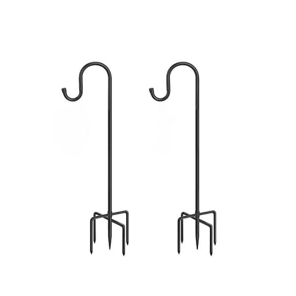 2 Pack 72 in. Shepherd's Hooks with 7-Prong Base for Hanging Bird Feeders, Solar Lights, Plants, Lanterns, Outdoor Décor