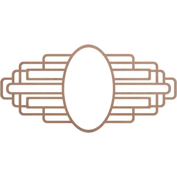 Ekena Millwork 32 in. x 16 in. x 1/4 in. Elizabeth Wood Fretwork Pierced Ceiling Medallion, Wood (Paint Grade)