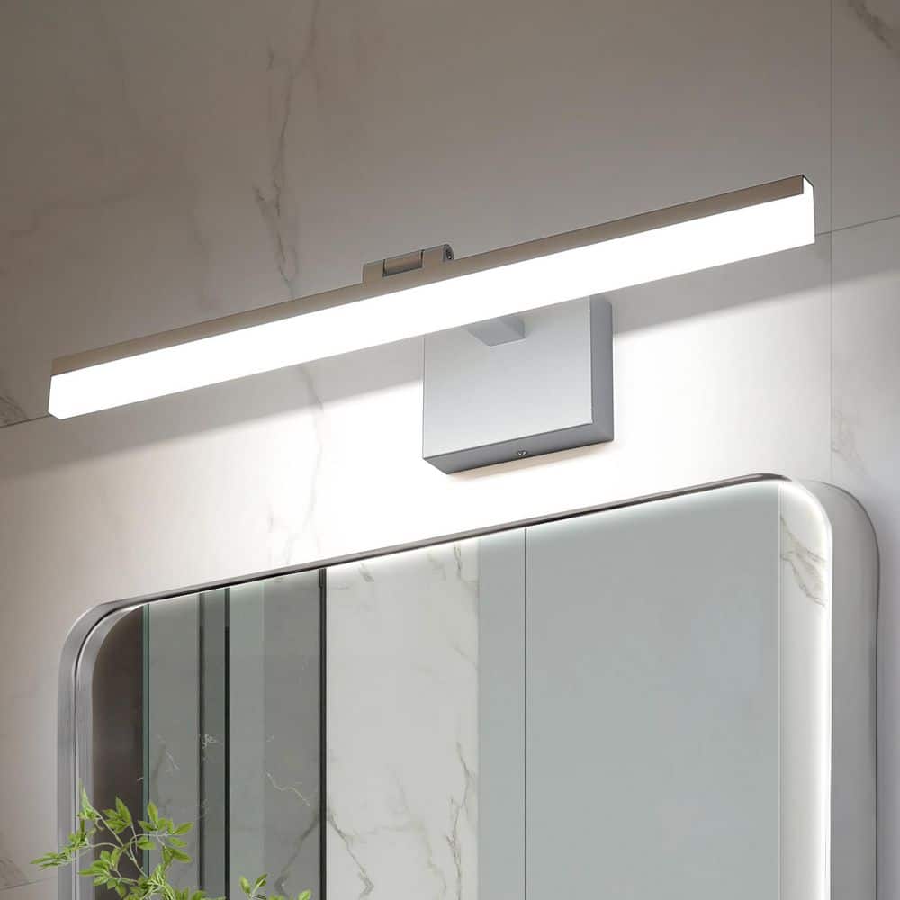 23.6 in. 1-Light Silver Dimmable LED Vanity Light Bar with 5500K Daylight price history on PriceWatchPro