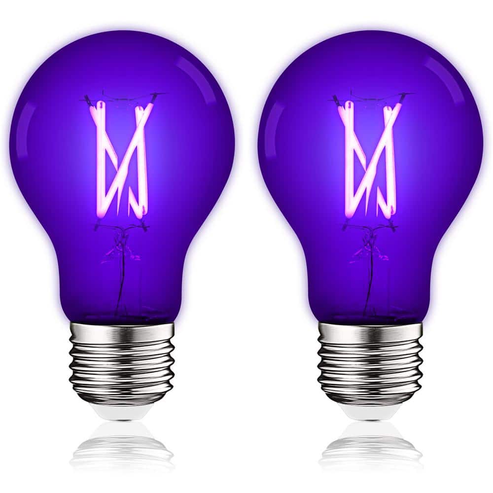 LUXRITE A19 Edison UV Black Light LED Bulb, 6W Filament Blacklight Bulb