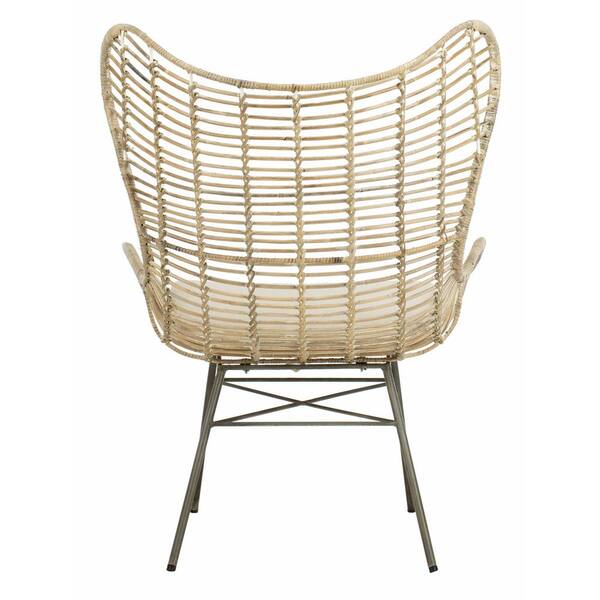 flat rattan wing chair