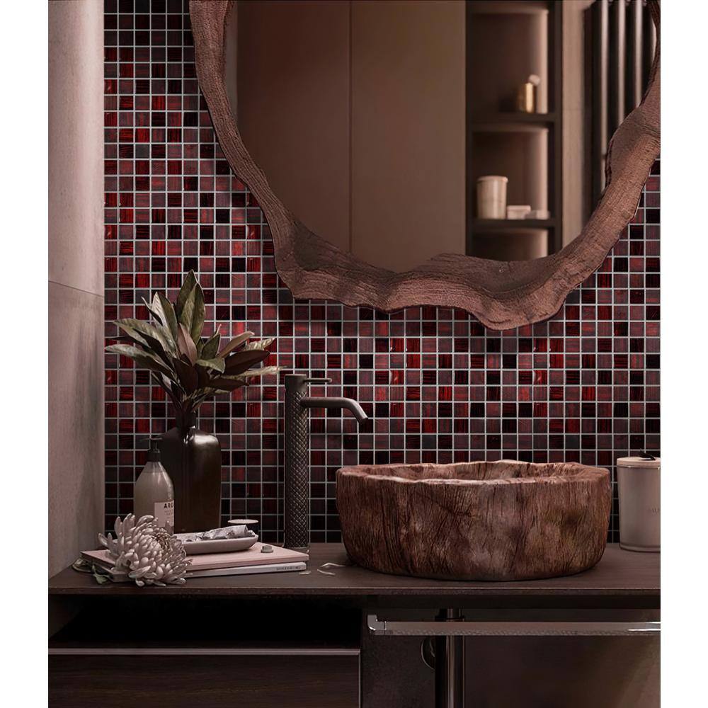 Jam Red Polished and Matte Glass Mosaic Tile Pack