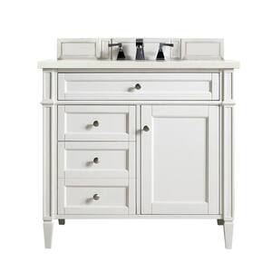 Brittany 36.0 in. W x 23.5 in. D x 34 in. H Bathroom Vanity in Bright White with Eternal Marfil Top