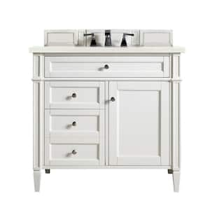 Brittany 36.0 in. W x 23.5 in. D x 34 in. H Bathroom Vanity in Bright White with Eternal Marfil Top