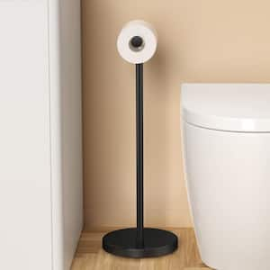 Bathroom Freestanding Toilet Paper Holder Tissue Roll Holder Floor Stand in Matte Black