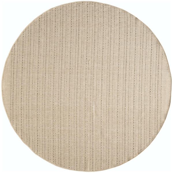 Tulum Taupe 8 ft. Round x 8 ft. All-Over Design Contemporary Round Area Rug