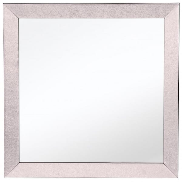 HomeRoots 24 in. W x 24 in. H Glass Gray Decorative Mirror