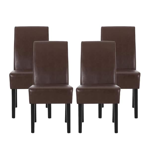 Noble House Monita Dark Brown Upholstered Faux Leather Dining Chair ...