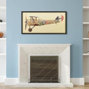 "Antique Biplane #1" Dimensional Collage Framed Graphic Art by Alex Zeng Under Glass Wall Art