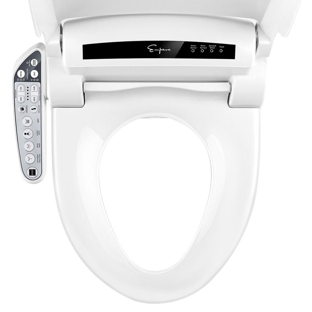 Glossy White Electric Elongated Bidet Toilet Seat