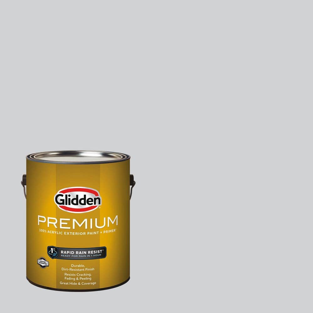 Glidden Premium 1 gal. PPG1011-2 Elemental Satin Exterior Latex Paint ...