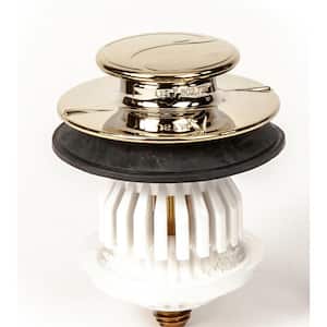 1.5 in./1.25 in. DrainEASY Universal Clog Preventing Tub Stopper/Strainer with 3/8 in.& 5/16 in. Fittings Polished Brass