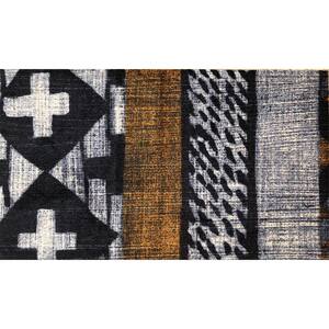 Washable Brown/Grey/Black and White Tribal 2 ft. 3 in. x 3 ft. 11 in. Medium Mat Area Rug