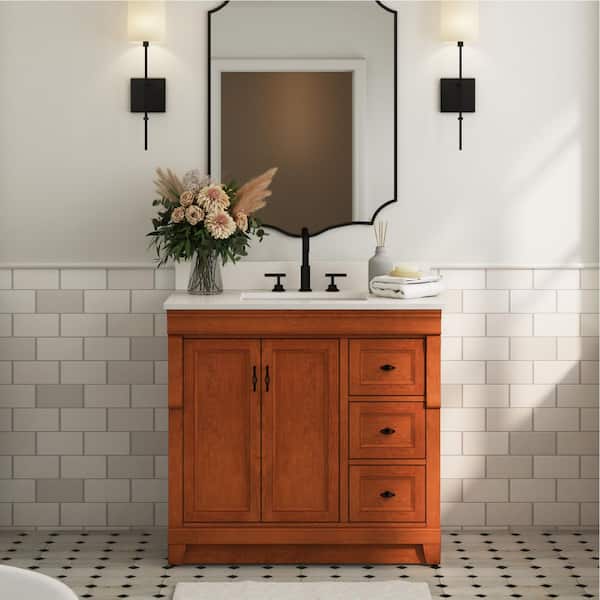 Naples 36 in. W x 21.63 in. D x 34 in. H Bath Vanity Cabinet without Top in Warm Cinnamon