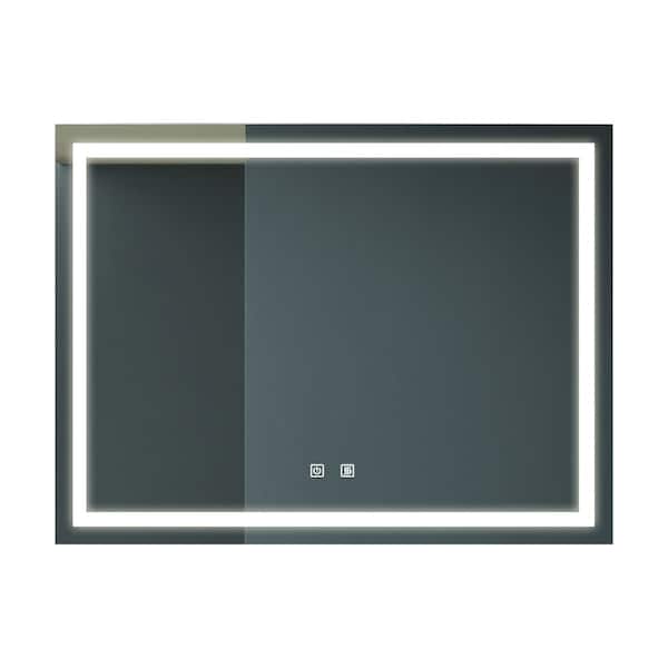 Miscool Anky 48 in. W x 36 in. H Rectangular Frameless Wall Mounted LED Bathroom Vanity Mirror