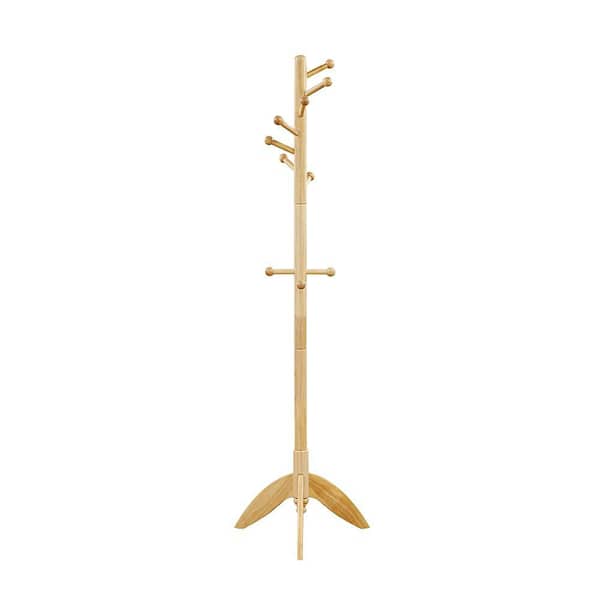 Lazzara Synergy 70 in. Solid Wood Coat Rack in Natural Finish