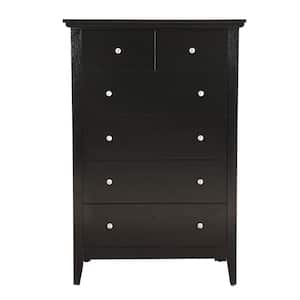 Hammond 5-Drawer Black Chest of Drawers (48 in. H x 32 in. W x 18 in. D)