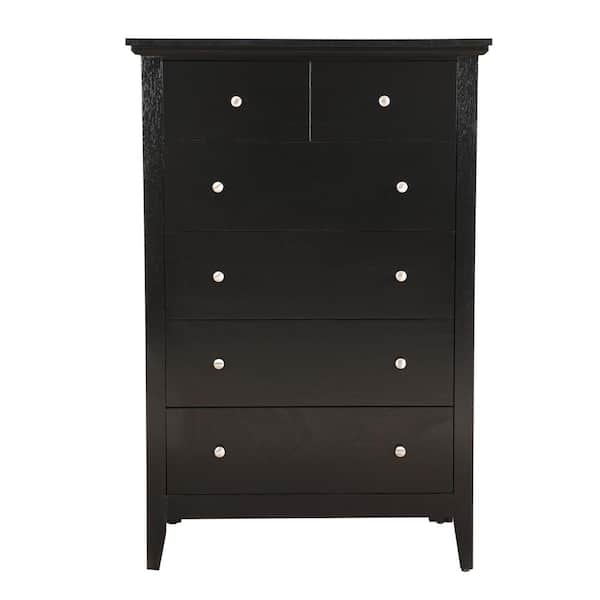 AndMakers Hammond 5-Drawer Black Chest of Drawers (48 in. H x 32 in. W x 18 in. D)