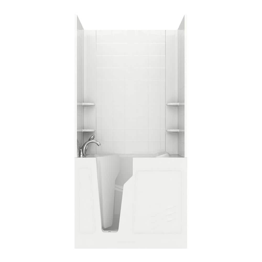 Rampart 3.9 ft. Walk-in Air Bathtub with 6 in. Tile Easy Up Adhesive Wall Surround in White price history on PriceWatchPro