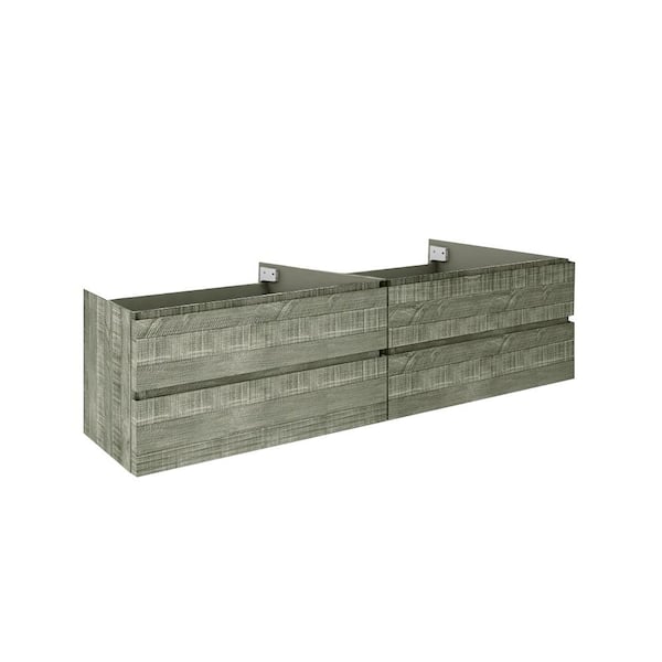 Fresca Formosa 70 in. Wall Mount Floating Double Bath Vanity Cabinet without Top in Sage Gray