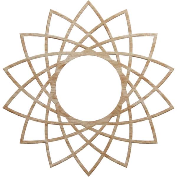 Ekena Millwork 20 in. x 20 in. x 1/4 in. Eleanor Wood Fretwork Pierced Ceiling Medallion, Red Oak