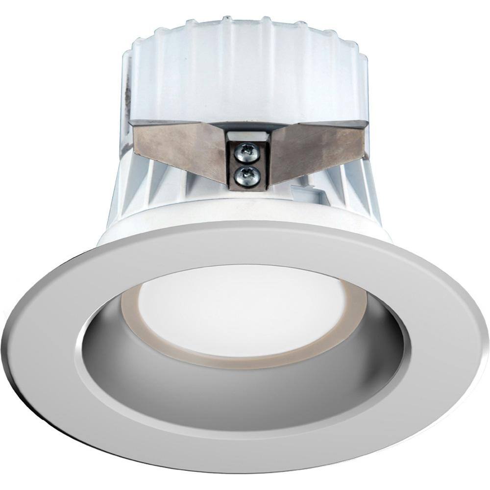 1-Light Indoor/Outdoor 4 in. 3000K Brushed Nickel Integrated LED Recessed Retrofit Downlight, Round Trim and White Lens price history on PriceWatchPro