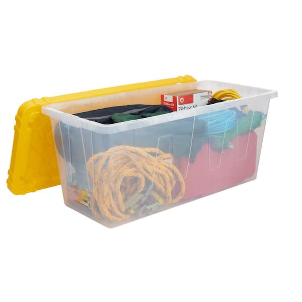 Reviews for HDX 70 Gal. Tough Storage Tote with Wheels in Black with Yellow  Lid | Pg 4 - The Home Depot