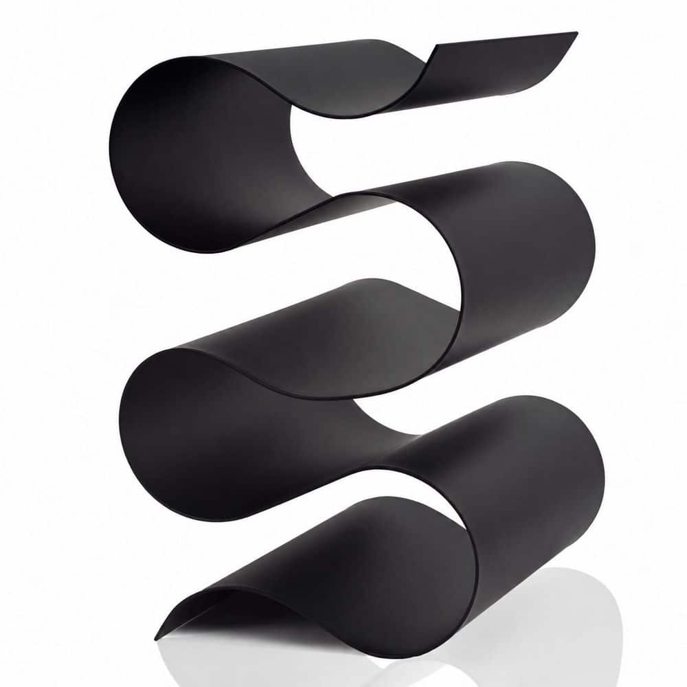 Black Metal S-Shaped Countertop Wine Bottle Rack Organizer for Kitchen, Bar, Pantry and Cabinet Display